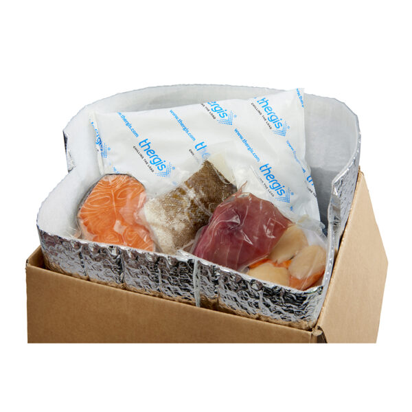 Temperature controlled foil liners and gel packs for food shipments