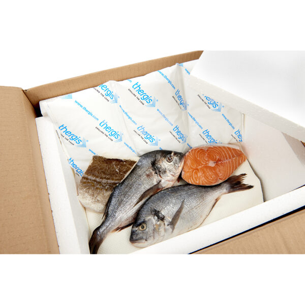 Thergis gel packs and absorbent pads for food shipping and delivery