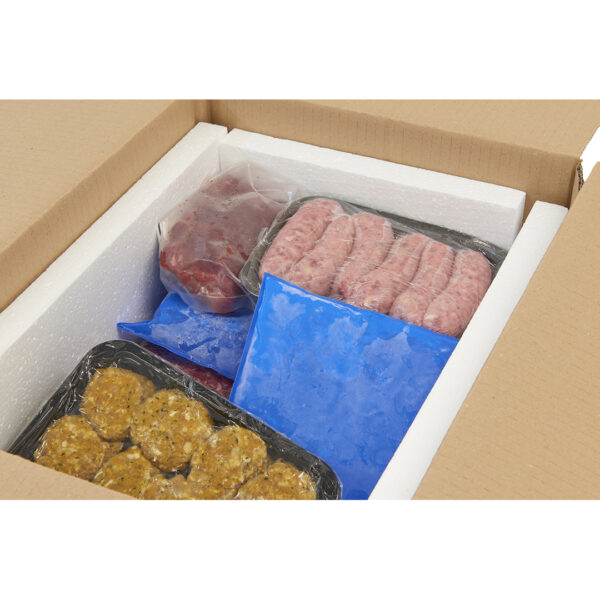 Temperature controlled poly box liners and freezer packs for food shipments
